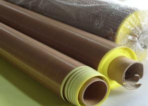 China Anti -  aging Adhesive + Paper PTFE Coated Fiberglass Fabric  Smooth Surface on sale
