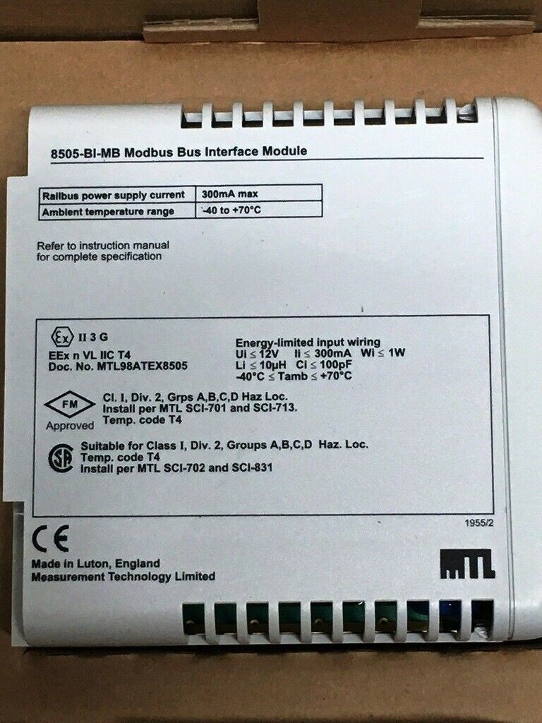 8505-BI-MB Modbus BIM Module 300MA MAX 12V 1W 100PF Modbus Bus Interface Module