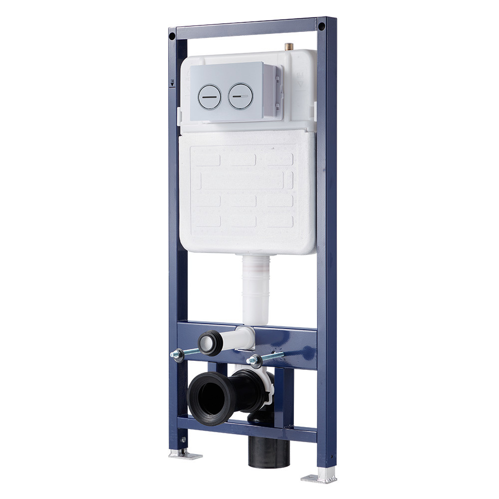 Push Button Hidden Flush Tank in White - Enhanced Convenience