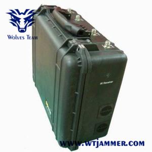 China Portable Briefcase IR Laser Telescope Jamming range 3500 meters Anti Uav Drone Jammer WIFI GPS Signal Blocker on sale
