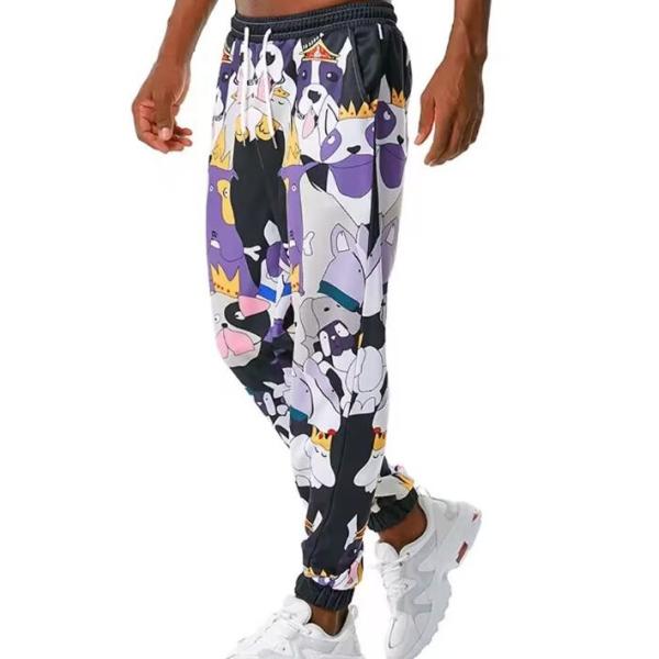Mens Custom Logo Breathable Sublimation Jogging Pants Elastic Waistband