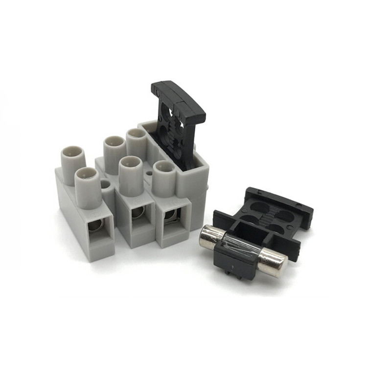 ROHS 1p 2p 3p 4p 5p 5*20mm PA66 Plastic Copper Fuse Block Holder Fuse House Terminal Block For 5x20 Pcb Terminal Block
