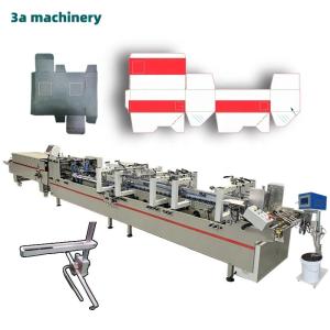 China Total length 9.6m automatic lock bottom folder gluer for cardboard box folding machine on sale