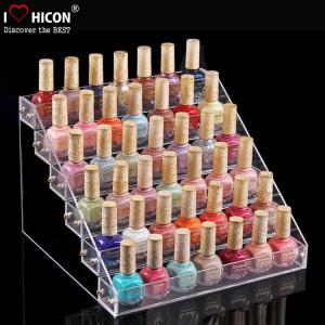 Buy cheap Custom Logo Clear Acrylic Counter Display Racks 5 Step For Nail Polish Retailing product