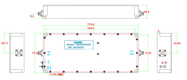 2000MHz 20W RF Connectorized PA Amplifier Module NXPA1000