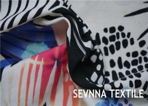 Print Sublimation Printed Polyester Fabric , Interlock Knitting Brushed Poly Fabric