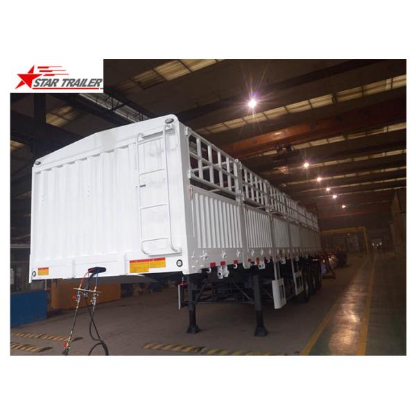 Bulk Cargo Drawbar Full Trailer With Rail Side Wall And Cargo Fence 26ft 2 Axles