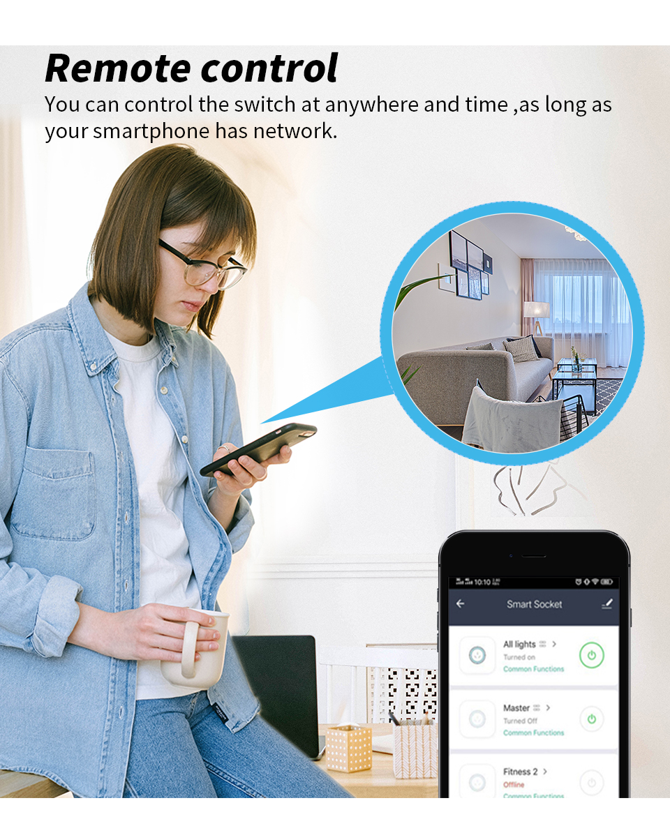 SDK NFC Wifi Smart Socket 16A Smart Plug Socket
