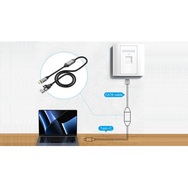 USB 3.2 Gen 1 Type C To RJ45 Lan 10 Meters Ethernet Cable Manufacturer China