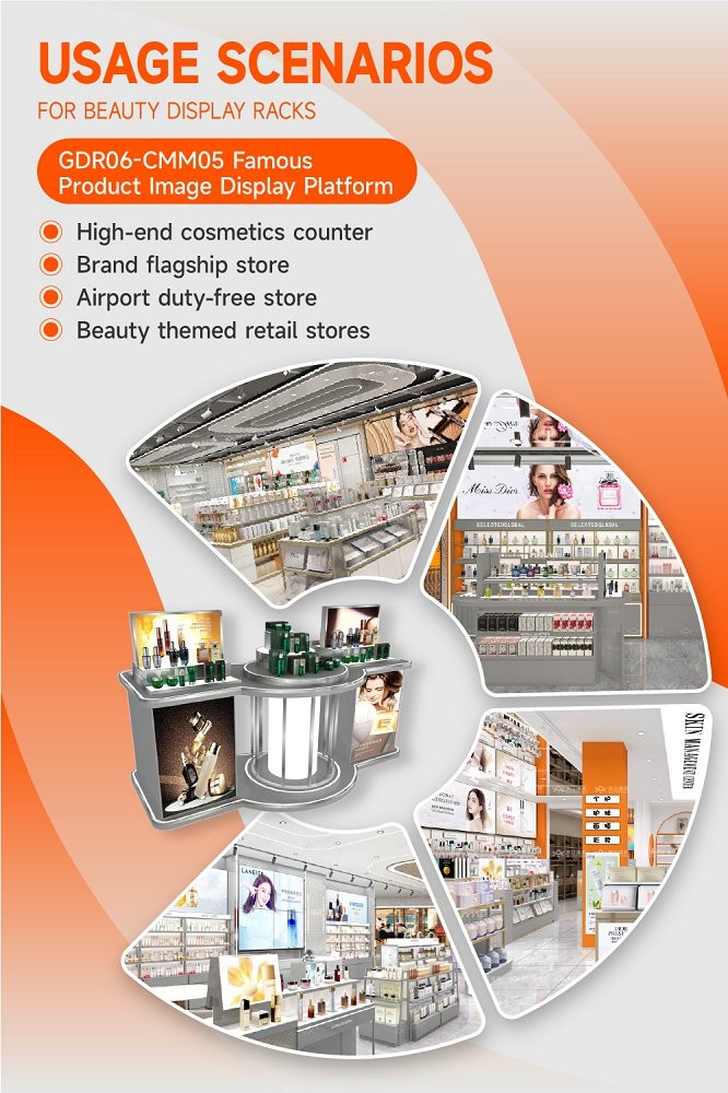 GDR06-CMM05 Retail Display Stand with Modular Design and Brand-Themed Style for Shopping Mall