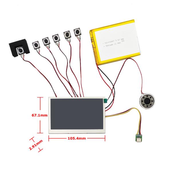 LCD Video Palyer Brochure 800x480 4.3 Inch TFT Display 350nits Brightness