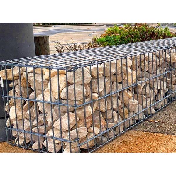 Welded gabion basket for roadside view