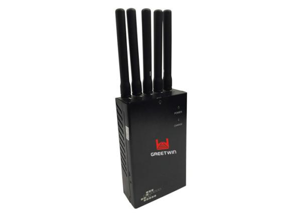 Quality Effective Hand held  Portable Signal Jammer Wi Fi 2G 3G 4G With Five Antennas for sale