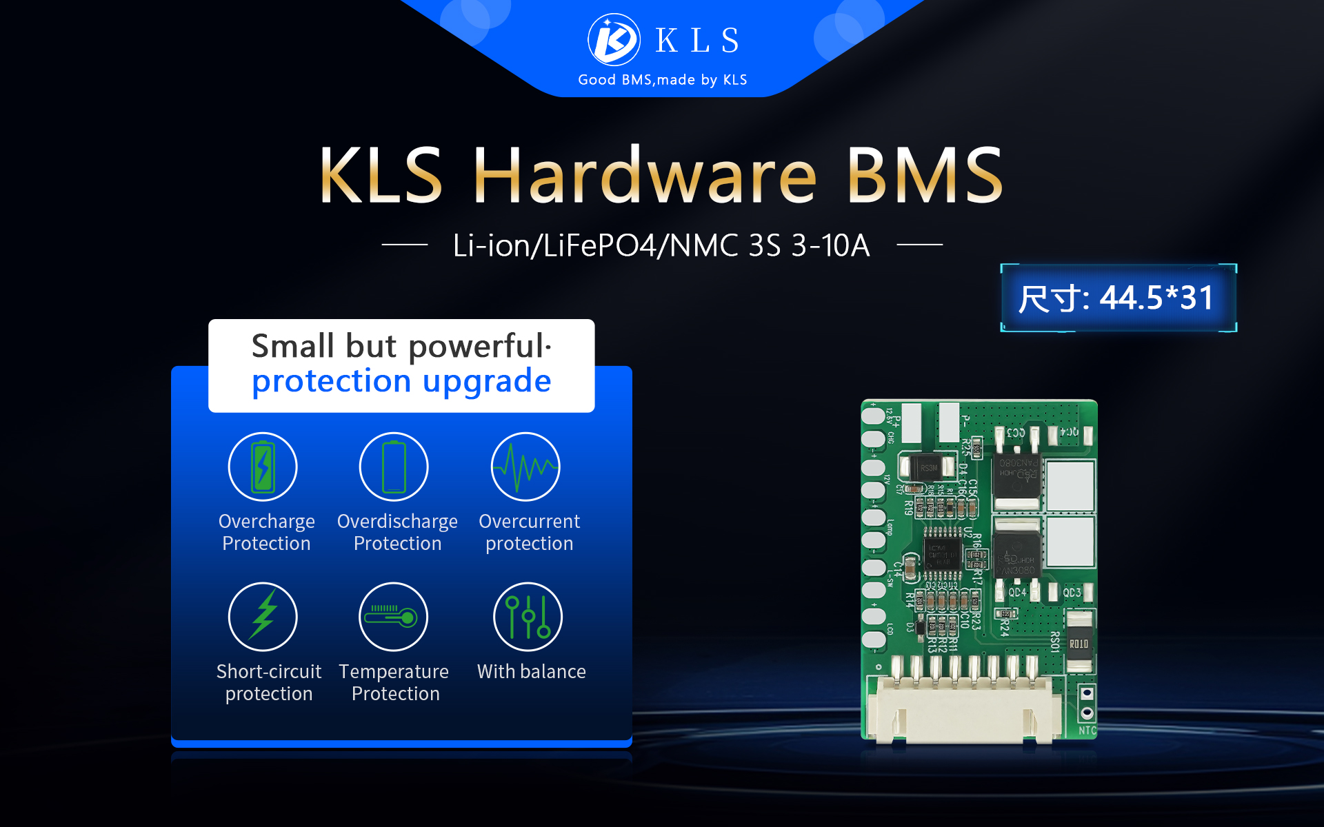 Custom LiFePO4 BMS 3S-24S 20A-60A with Bluetooth and Temp Sensor