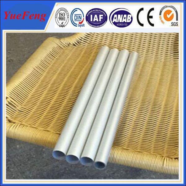 Quality Diameter 20mm round tube anodizing matt silver, aluminium pipes tubes for chairs' legs for sale