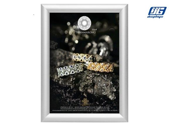 Quality Customized Size Silver Coloar Aluminum Snap Open Frame Poster Display Case for sale
