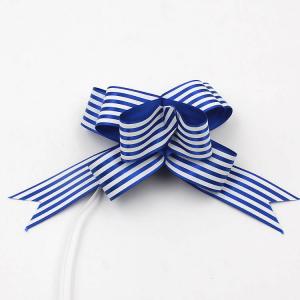 Buy cheap Printed Pattern Pull 30mm Satin Ribbon Blue Red And White Striped Christmas Bows product