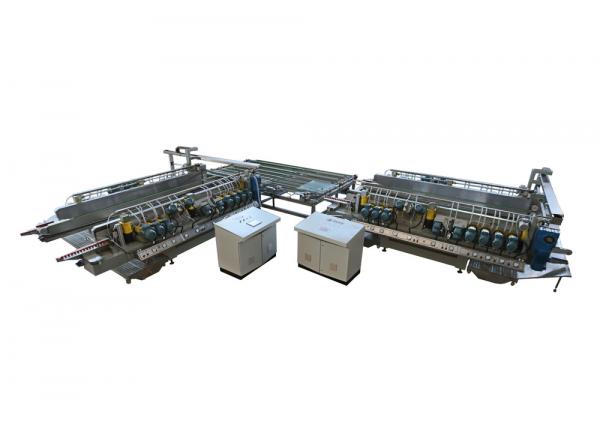 Quality PLC automatic Glass Double Edging Machine With Turning Table Conveyor for sale