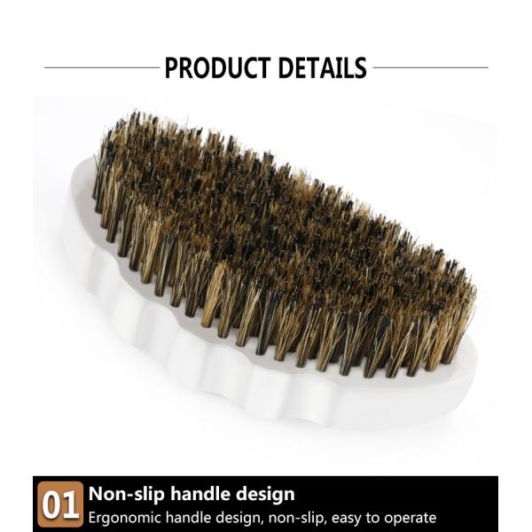 Boar Bristle 360 Wave Brush Custom Design White Beech Wooden 100%