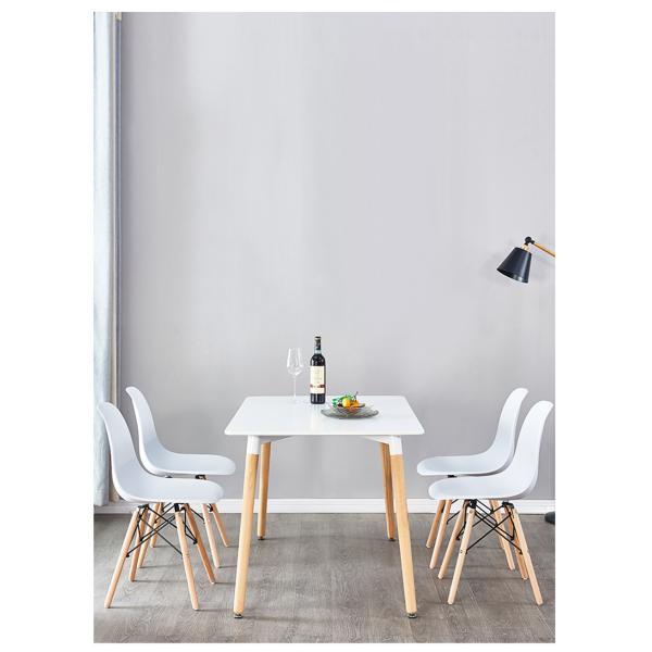 White Modern Simple Dining Room Table 29.53inch High Beech Wood Leg