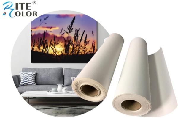 Quality 220gsm Inkjet Polyester Canvas Rolls Aqueous Waterproof  Matte Anti Cracking for sale