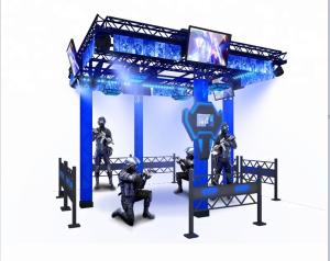 Big Theme Park VR Space Walker 9D Virtual Reality Platform Black / Blue Color