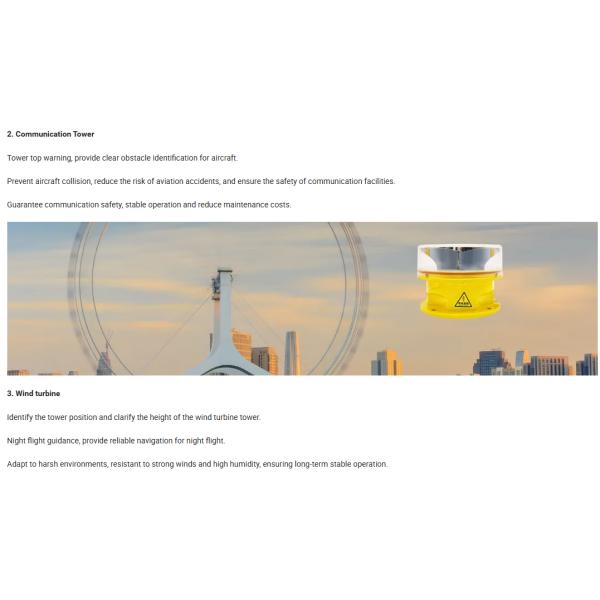 L865 20kcd Day 2kcd Night GPS Sync 20-60 FPM IP66 DC AC LED Aeronautical Obstacle Aviation Obstruction Light For High-Rise Buildings