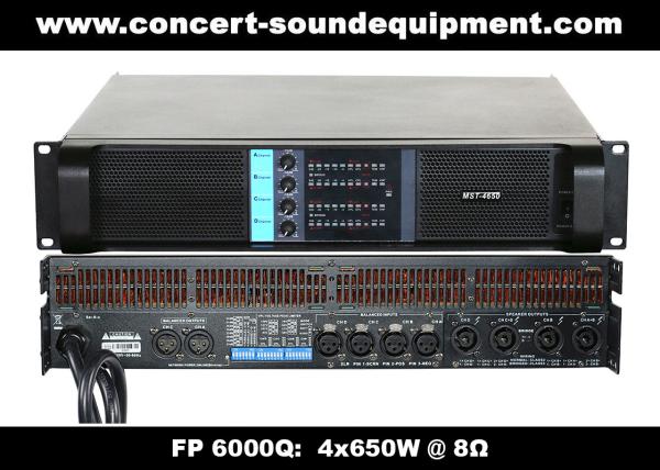 4 Channel Switch Mode Amplifier / 4x650W FP 6000Q For Stage Monitor And Small