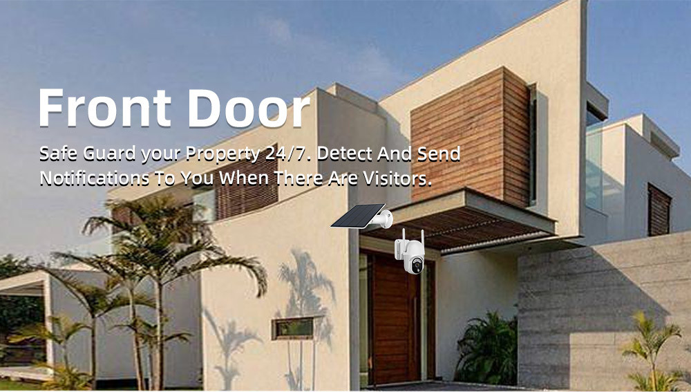 3MP Wireless Solar Security Cameras 4X Digital Zoom Smart PIR Detection Solar IP Camera