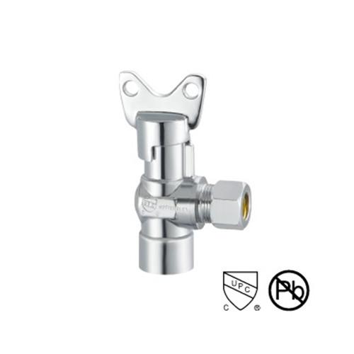Quality Solder Brass Copper Angle Valve 1 2 X 3 8 Lead Free 1.5 GPM Flow Rate for sale
