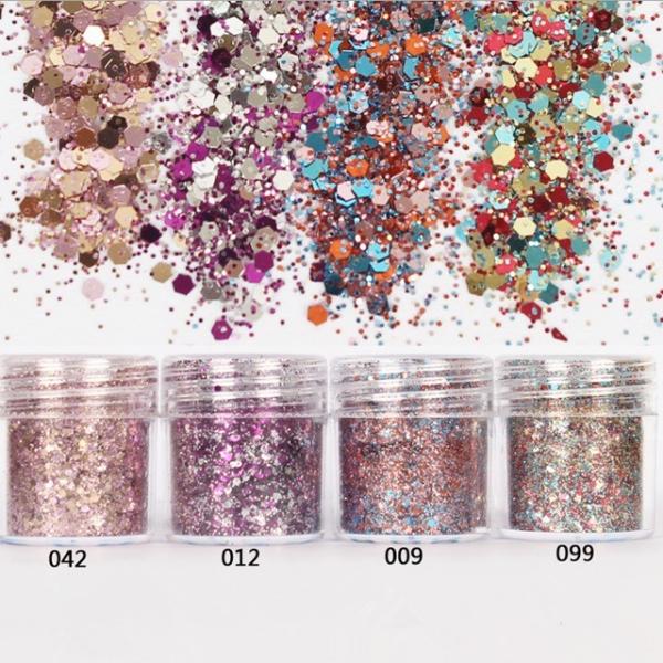 Quality 365 Colors Chunky Glitter for Nail and Body Excellent Nail Art Effect Biodegradable Glitter Powder for sale