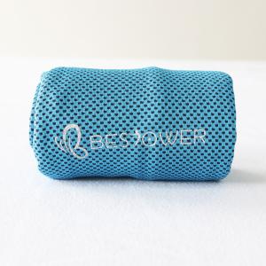 China Personalized Logo Microfiber Cooling Towel Polyester Fabric Turquoise on sale