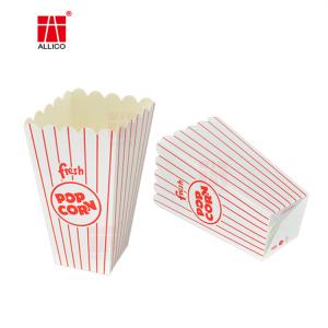China Red And White Popcorn Food Packaging Gift Boxes 2.9 X 2.9 Inch For Movie on sale