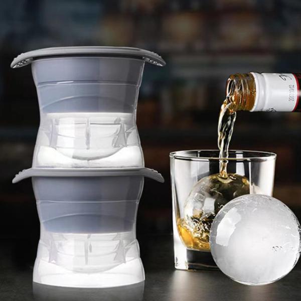 Quality Large Round Ice Ball Maker Silicone Sphere Ice Cube Tray Mold For Whiskey Cocktails for sale