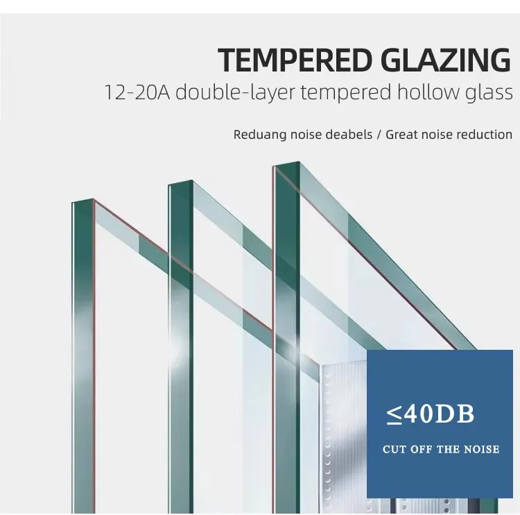 Double-Layer Tempered Glass Window Safety and Energy Saving Aluminum