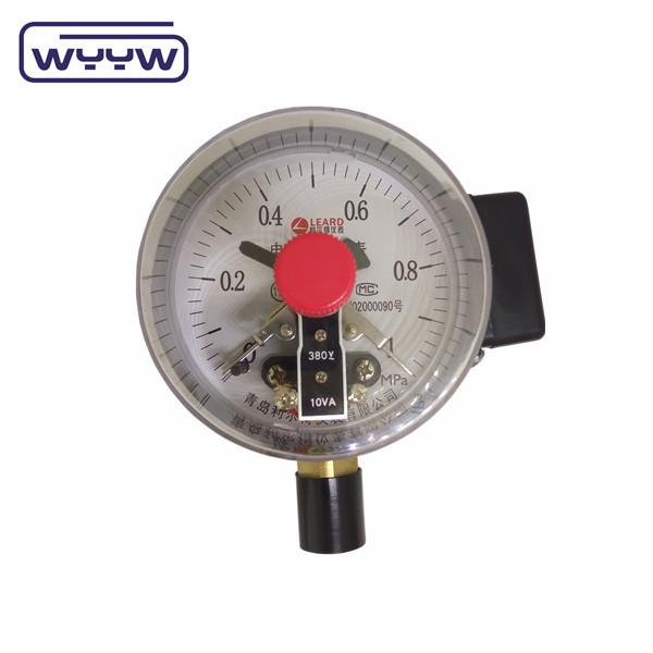 Quality NO+NO Black Steel Case 1.6MPa 100mm 380V Electric Contact Manometer AC Pressure Gauge for sale