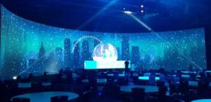 China HD LED Wall Display Screen Rental P3.91 Curved LED Display For Wedding Church Stage on sale