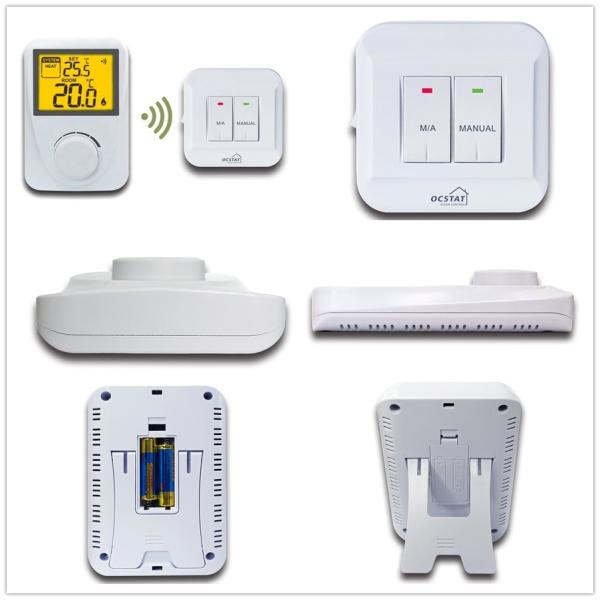 Non - programmable White Color Wireless RF Room Thermostat For Heating Control
