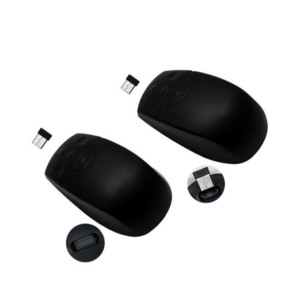 Black Mini USB Receiver Silicone 2.4 Ghz Waterproof Wireless Mouse With Laser Pointer
