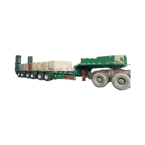 Quality Max Payload 100 Tons CiMC 6-axis 60 T 80 120 tons lowbed semi trailer with Standard 28Ton Landing Gear for sale