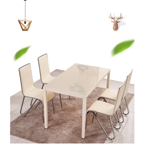 Powder Coating Glass Top Dining Room Table , Glass Dining Table And 4 Chairs
