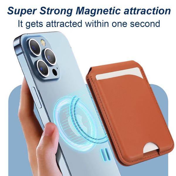 Embossed Logo MagSafe Wallet Adjustable Phone Stand Magnet Wallet Card Holder