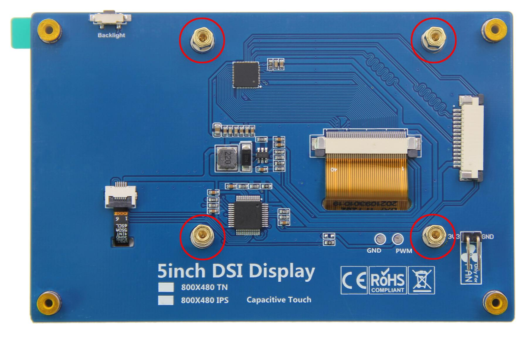 IPS TFT Screen Raspberry Pi 5inch HDMI LCD Display 800x480 Capacitive Touch Screen