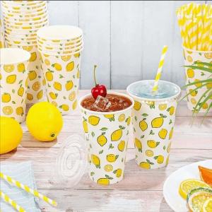 Customized Disposable Paper Cold Cups With Leak Proof PE Coating
