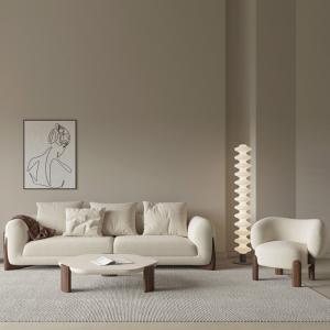 Buy cheap 3 Seater Modern Fabric Sofa Set White Teddy Fleece Sponge Filling product