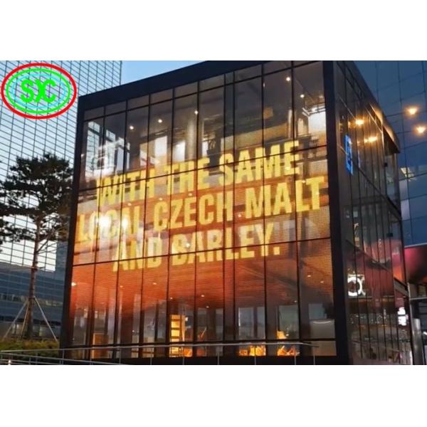IP43 Waterproof Aluminum Cabinet Material Transparent LED Screen G3.91-7.82 for Outdoor Advertising