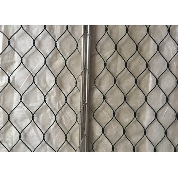 SS316 Black Oxide Wire Rope Mesh Net Weatherproof With 25-300mm Aperture 25-300mm