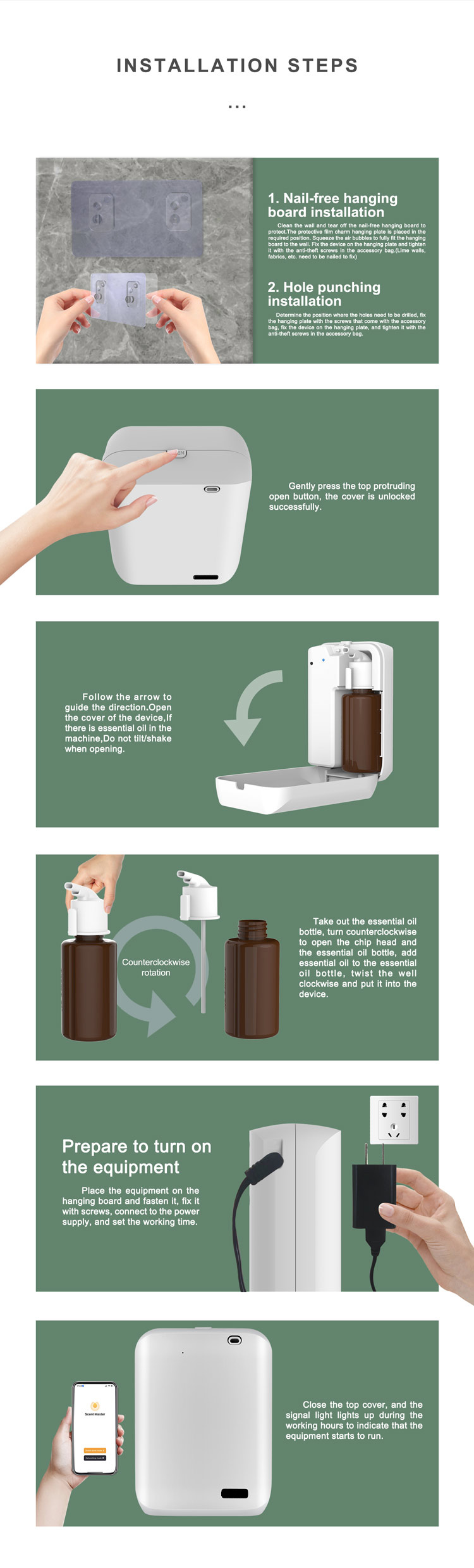 HOMEFISH 150ml Scent Diffuser Machine No Water Aroma Diffuser DC5V