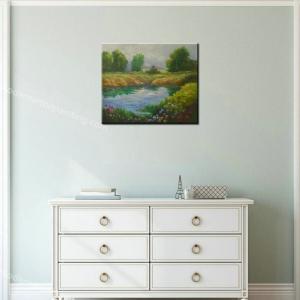 China 100% Handmade Modern Colorful Trees Oil Painting Abstract Landscape Wall Art on Canvas for Dining Room Decor on sale