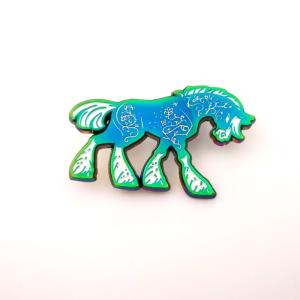 China Zinc Alloy Diecasting Soft Enamel Rainbow Finish Pony Design Custom Lapel Pin on sale